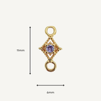 Dotted Diamond Purple Zircon Connector - Gold Filled