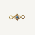 Dotted Diamond Blue Zircon Connector - Gold Filled