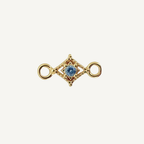 Dotted Diamond Blue Zircon Connector - Gold Filled
