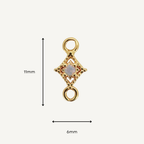 Dotted Diamond Pink Monstone Connector - Gold Filled