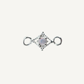 Dotted Diamond Pink Monstone Connector - Sterling Silver