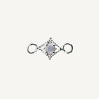 Dotted Diamond Pink Monstone Connector - Sterling Silver