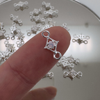 Dotted Diamond Pink Monstone Connector - Sterling Silver
