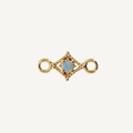 Dotted Diamond Blue Monstone Connector - Gold Filled