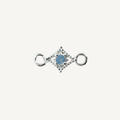 Dotted Diamond Blue Monstone Connector - Sterling Silver
