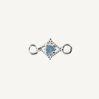 Dotted Diamond Blue Monstone Connector - Sterling Silver