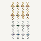 Dotted Diamond Pearl Connector - Gold Filled