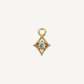 Dotted Diamond White Zircon Charm - Gold Filled
