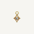 Dotted Diamond White Zircon Charm - Gold Filled