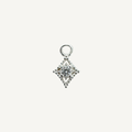Dotted Diamond White Zircon Charm - Sterling Silver