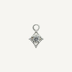Dotted Diamond White Zircon Charm - Sterling Silver