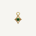 Dotted Diamond Green Zircon Charm - Gold Filled
