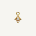 Dotted Diamond Pearl Charm - Gold Filled