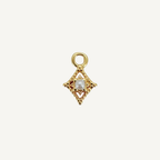 Dotted Diamond Pearl Charm - Gold Filled