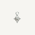Dotted Diamond Pearl Charm - Sterling Silver