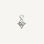 Dotted Diamond Pearl Charm - Sterling Silver
