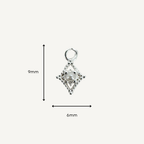 Dotted Diamond Pearl Charm - Sterling Silver