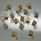 Dotted Diamond Purple Zircon Charm - Gold Filled