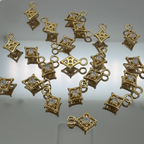 Dotted Diamond Pink Monstone Charm - Gold Filled