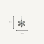Dainty Flower White Zircon Charm - Sterling Silver