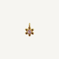 Dainty Flower Pink Zircon Charm - Gold Filled