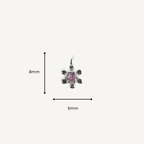 Dainty Flower Pink Zircon Charm - Sterling Silver
