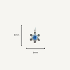 Dainty Flower Blue Zircon Charm - Sterling Silver