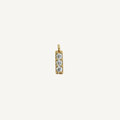 Triple White Zircon Bar Charm - Gold Filled