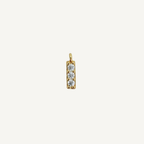 Triple White Zircon Bar Charm - Gold Filled