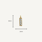 Triple White Zircon Bar Charm - Gold Filled