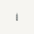 Triple White Zircon Bar Charm - Sterling Silver