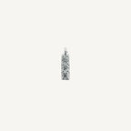 Triple White Zircon Bar Charm - Sterling Silver