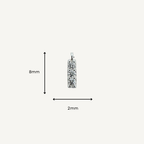 Triple White Zircon Bar Charm - Sterling Silver