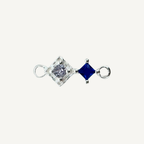 Duo Diamond Blue Zircon Connector - Sterling Silver