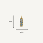 Triple Blue Moonstone Bar Charm - Gold Filled