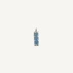 Triple Blue Moonstone Bar Charm - Sterling Silver