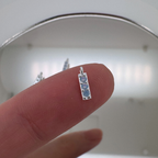 Triple Blue Moonstone Bar Charm - Sterling Silver