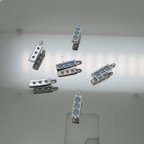 Triple Blue Moonstone Bar Charm - Sterling Silver