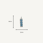 Triple Blue Moonstone Bar Charm - Sterling Silver