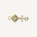 Duo Diamond White Zircon Connector - Gold Filled