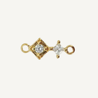 Duo Diamond White Zircon Connector - Gold Filled