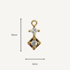 Duo Diamond White Zircon Charm - Gold Filled