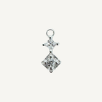 Duo Diamond White Zircon Charm - Sterling Silver