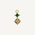 Duo Diamond Green & Yellow Charm - Gold Filled