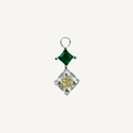 Duo Diamond Green & Yellow Charm - Sterling Silver