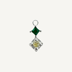 Duo Diamond Green & Yellow Charm - Sterling Silver