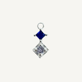 Duo Diamond Blue Zircon Charm - Sterling Silver
