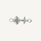 Duo Diamond White Zircon Connector - Sterling Silver