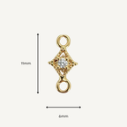Dotted Diamond White Zircon Connector - Gold Filled