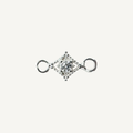 Dotted Diamond White Zircon Connector - Sterling Silver